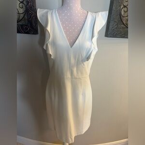 French Connection Ivory Ruffle Dress